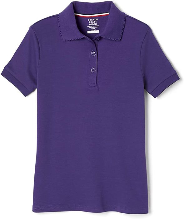 Polo, Girls Purple S/S Interlock with Picot Collar (Feminine Fit)